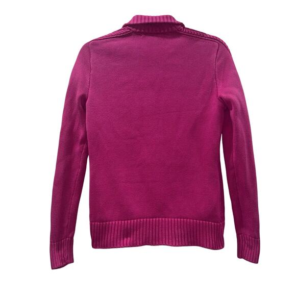 Vintage Ralph Lauren Sport Pink Zip-Up Cable Knit Jacket Size Medium - Picture 2 of 15